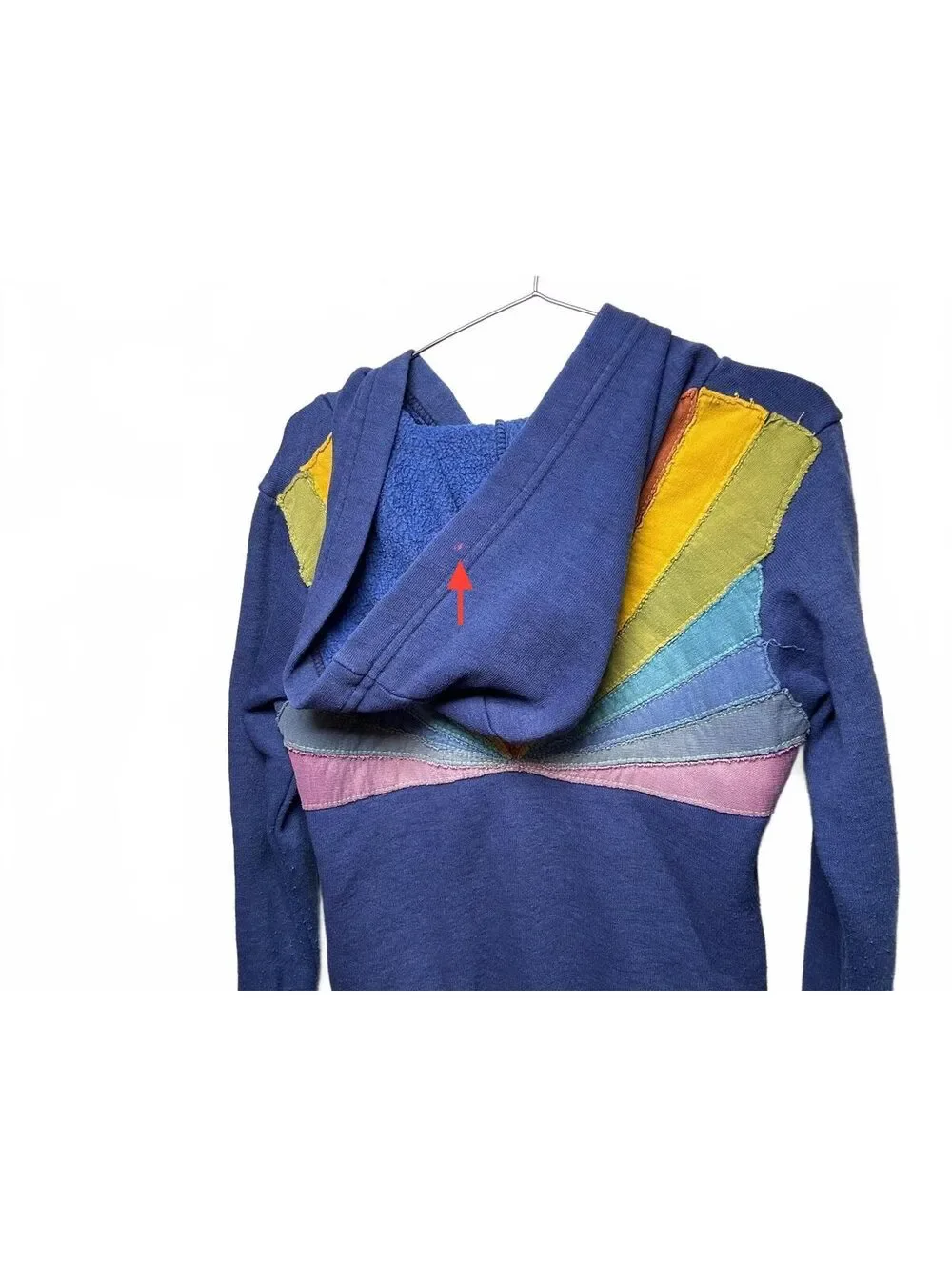 Kids Size 6 Aviator Blue Zip-Up Hoodie with Rainbow